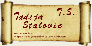 Tadija Stalović vizit kartica